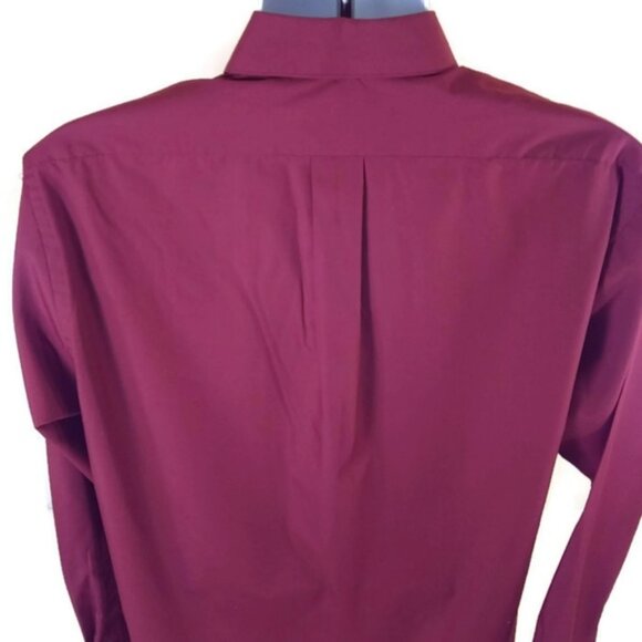 Van Heusen Poplin Wrinkle Free Men's Button Down Dress Shirt Long Sleeve  Lg /16 - Picture 5 of 8